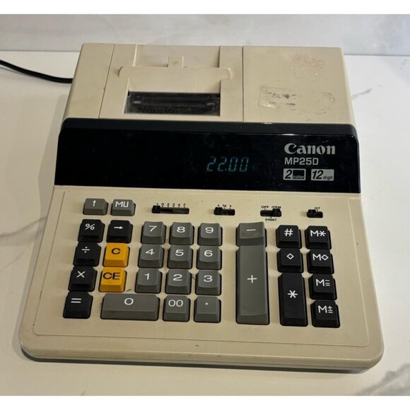 Canon Other - Canon MP25D 12 Digit Printing Calculator 2-Color Quiet Operation Large Display